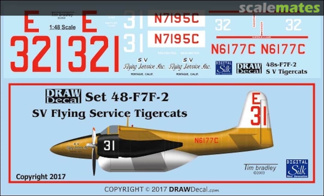 Boxart SV Flying Service Tigercats 48-F7F-2 Draw Decal Boxart SV Flying Service Tigercats 48-F7F-2 Draw Decal
