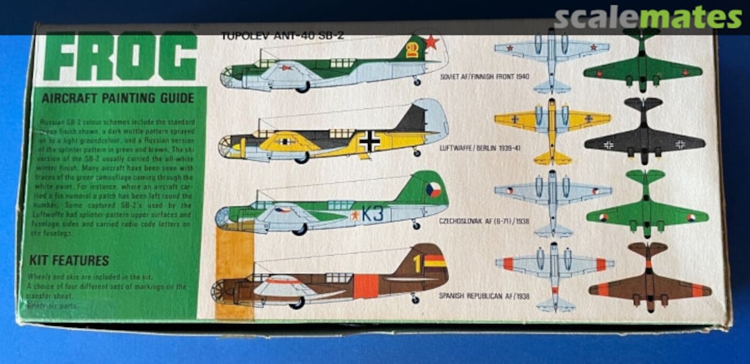 Contents Tupolev SB-2 "Katyuska" F176 FROG Contents Tupolev SB-2 "Katyuska" F176 FROG