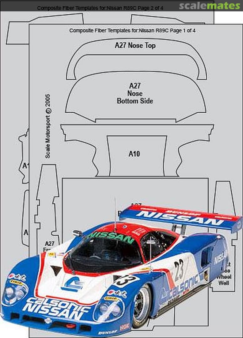 Boxart Nissan R89C CF Template set 7014 Scale Motorsport Boxart Nissan R89C CF Template set 7014 Scale Motorsport