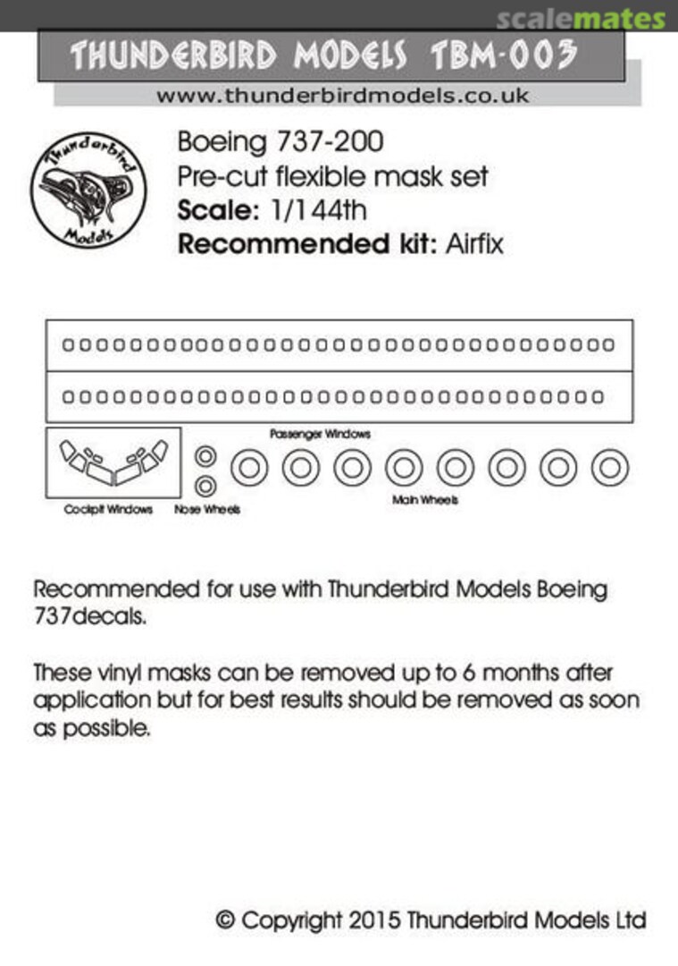 Boxart Boeing 737-200 (AFX) TBM-003 Thunderbird Models Boxart Boeing 737-200 (AFX) TBM-003 Thunderbird Models