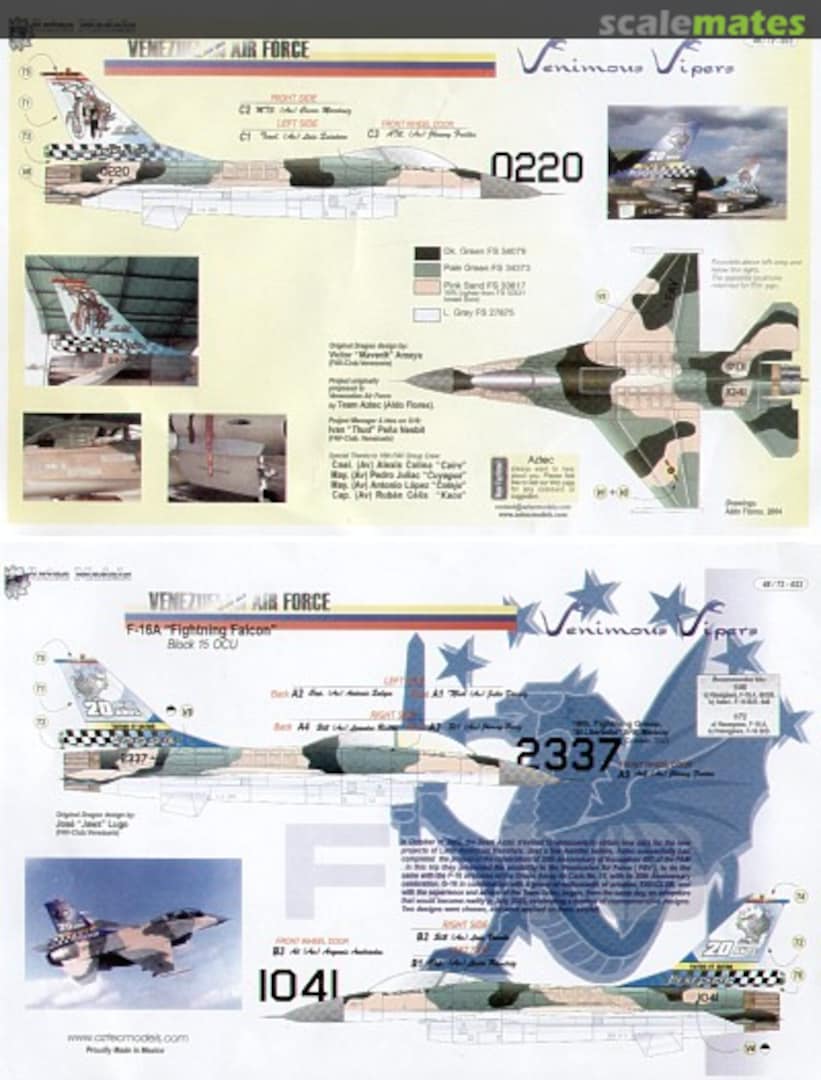 Boxart Venimous Vipers Venezuelan Air Force F-16's 72-023 Aztec Models Boxart Venimous Vipers Venezuelan Air Force F-16's 72-023 Aztec Models