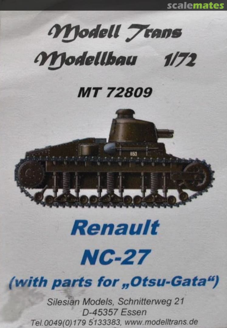 Boxart Renault NC-27 MT 72809 Modell Trans Modellbau Boxart Renault NC-27 MT 72809 Modell Trans Modellbau