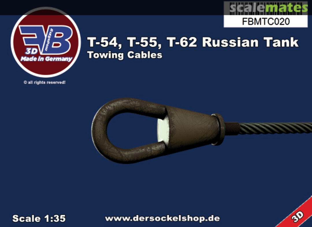 Boxart T-54, T-55, T-62 Russian Tank, Towing Cables FBMTC020 FB Modelling Boxart T-54, T-55, T-62 Russian Tank, Towing Cables FBMTC020 FB Modelling