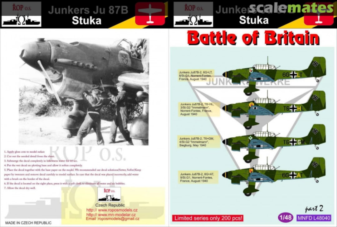 Boxart JUNKERS JU 87B STUKA - BATTLE OF BRITAIN MNFDL48040 ROP o.s. Boxart JUNKERS JU 87B STUKA - BATTLE OF BRITAIN MNFDL48040 ROP o.s.
