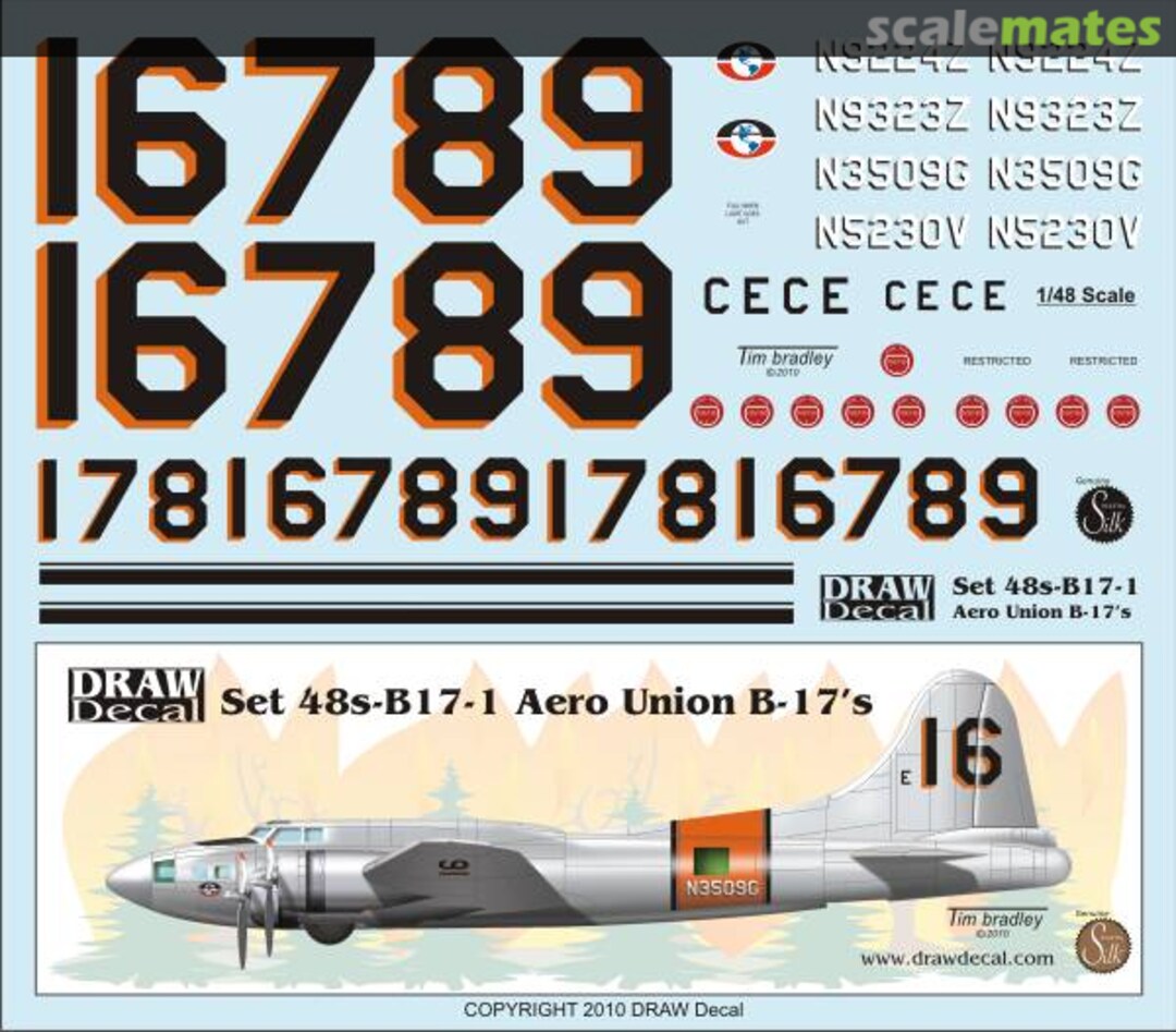 Boxart Boeing B-17B Flying Fortress 48s-B17-1 Draw Decal Boxart Boeing B-17B Flying Fortress 48s-B17-1 Draw Decal