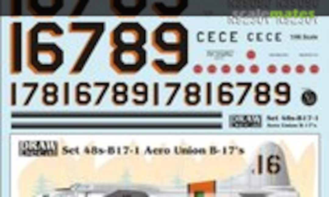 1:48 Boeing B-17B Flying Fortress (Draw Decal 48s-B17-1) 48s-B17-1