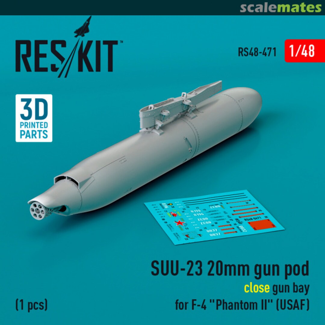 Boxart SUU-23 20mm gun pod close gun bay RS48-0471 ResKit Boxart SUU-23 20mm gun pod close gun bay RS48-0471 ResKit