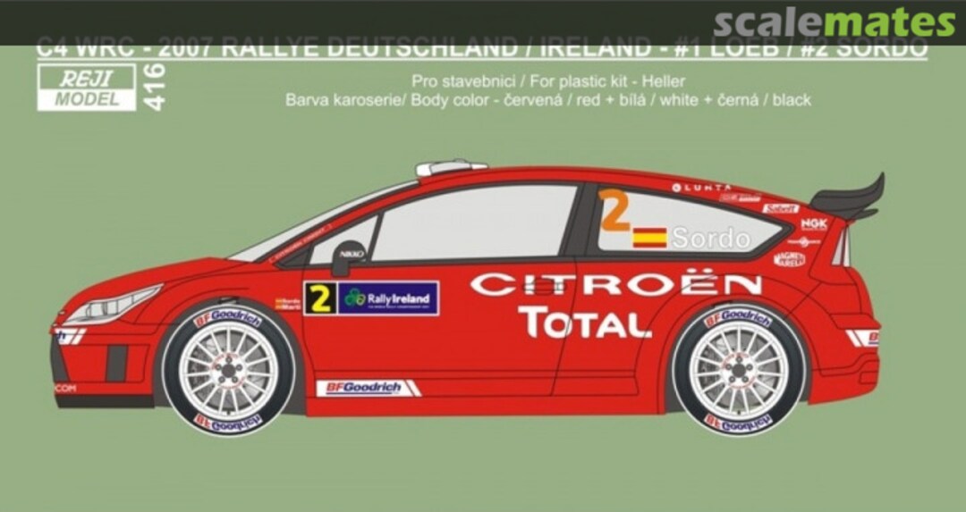 Boxart Citroen C4 WRC Citroen Total WRT Team sponsored by Total #1, 2 416 REJI Model Boxart Citroen C4 WRC Citroen Total WRT Team sponsored by Total #1, 2 416 REJI Model