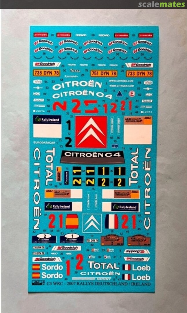 Contents Citroen C4 WRC Citroen Total WRT Team sponsored by Total #1, 2 416 REJI Model Contents Citroen C4 WRC Citroen Total WRT Team sponsored by Total #1, 2 416 REJI Model