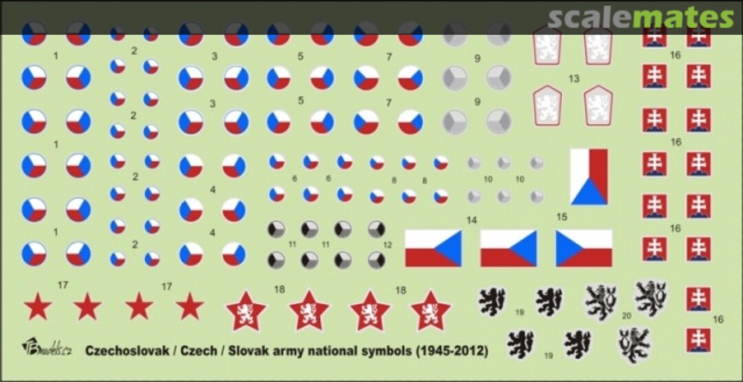 Boxart Czechoslovak / Czech / Slovak army national symbols ( 1945-2012) D3501 TB models.cz