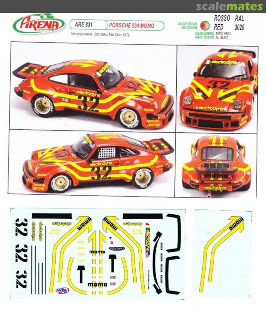 Boxart Porsche 934 #930 670 0167 "mono" AREDE831 Arena Modelli Boxart Porsche 934 #930 670 0167 "mono" AREDE831 Arena Modelli