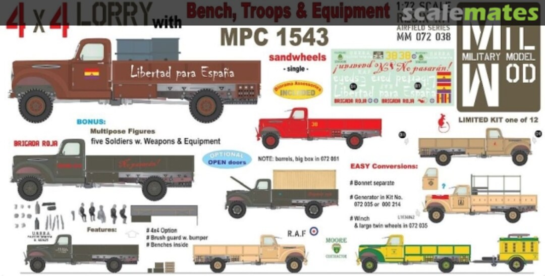 Boxart 4x4 Lorry MPC 1543 MM 072 038 Mil Mod Boxart 4x4 Lorry MPC 1543 MM 072 038 Mil Mod