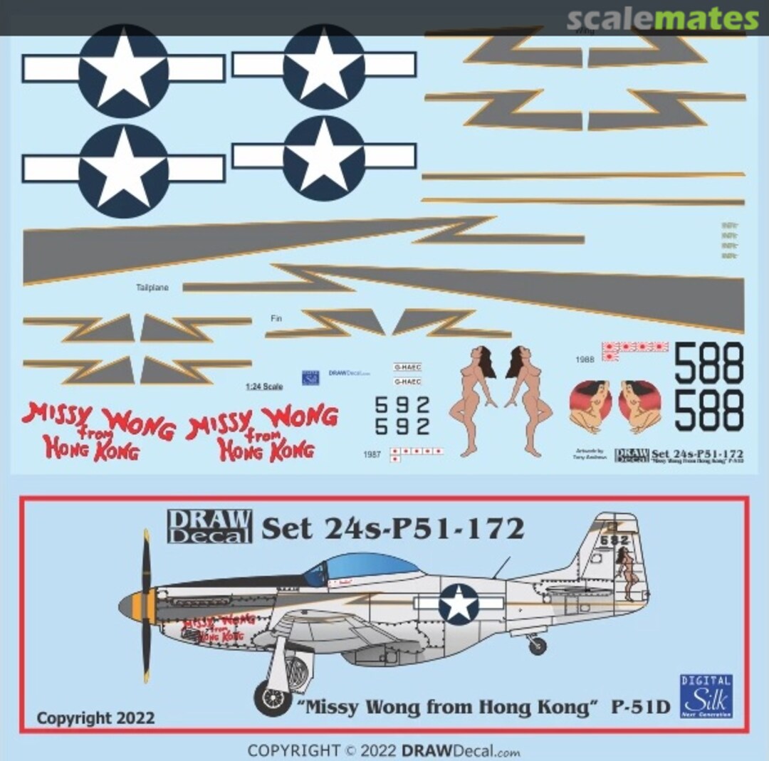 Boxart “Missy Wong from Hong Kong” P-51D 24-P51-172 Draw Decal Boxart “Missy Wong from Hong Kong” P-51D 24-P51-172 Draw Decal