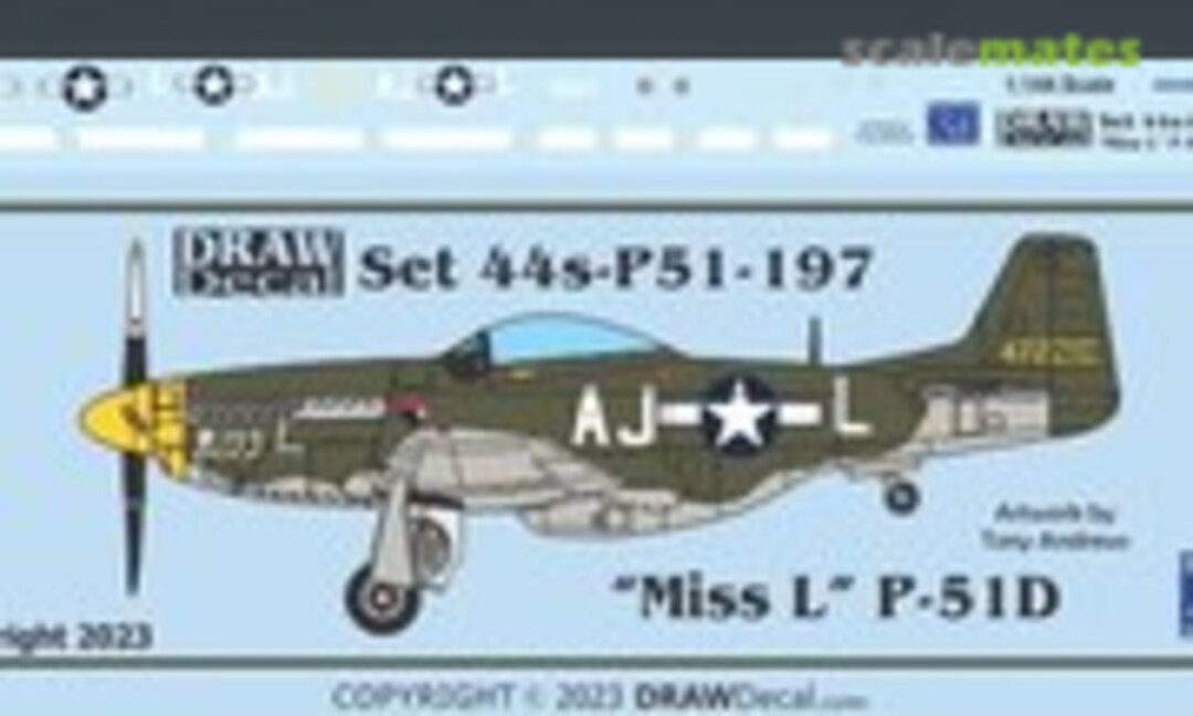 1:144 “Miss L” P-51D (Draw Decal 44-P51-197) 44-P51-197