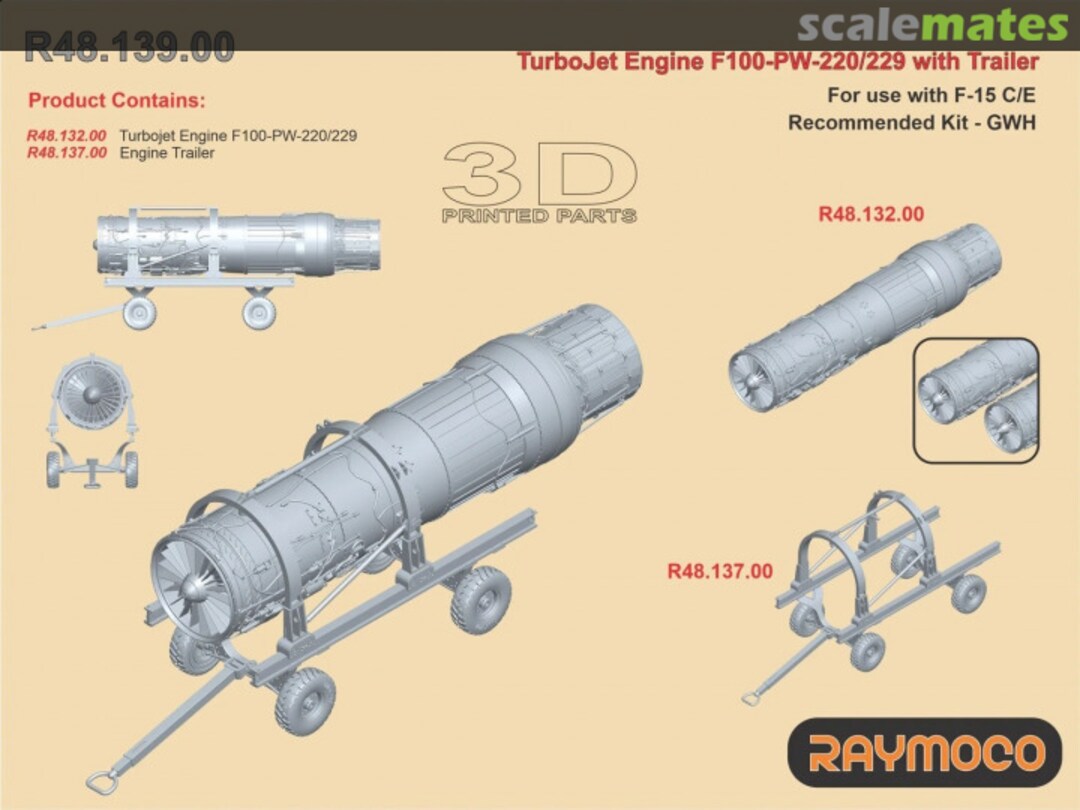 Boxart Turbojet Engine F100-PW-220/229 with Engine Trailer R48.139.00 Raymoco Boxart Turbojet Engine F100-PW-220/229 with Engine Trailer R48.139.00 Raymoco