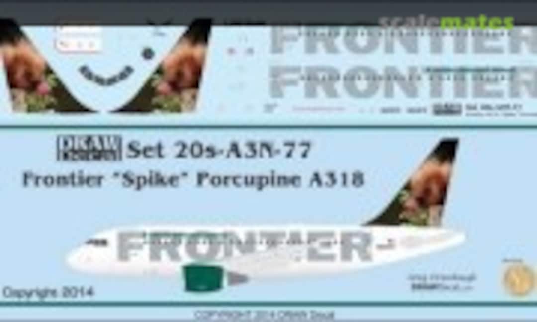 1:200 Frontier A318 “Spike” Porcupine (Draw Decal 20-A3N-77) 20-A3N-77