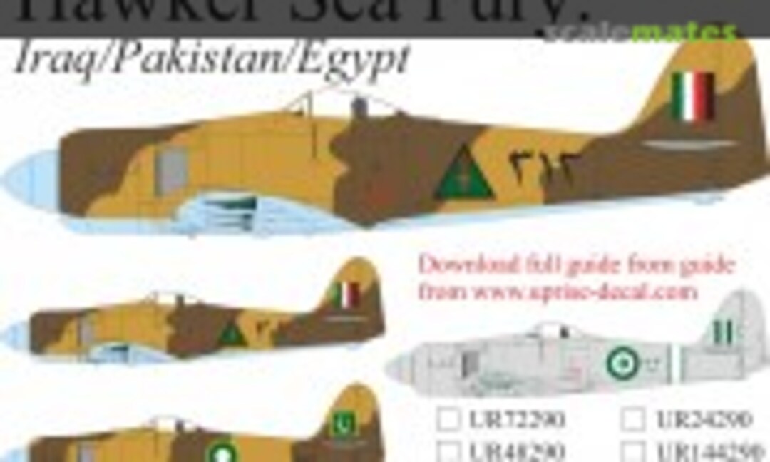 1:48 Hawker Sea Fury Egypt/Iraq/Pakistan with stencils (UpRise Decal UR48290) UR48290