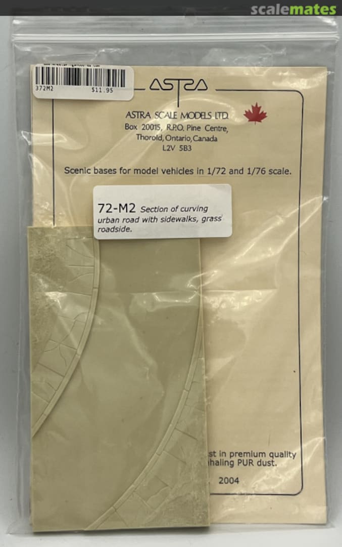 Boxart Section of curving road with sidewalks, grass roadside. 72-M2 Astra Scale Models, LTD Boxart Section of curving road with sidewalks, grass roadside. 72-M2 Astra Scale Models, LTD