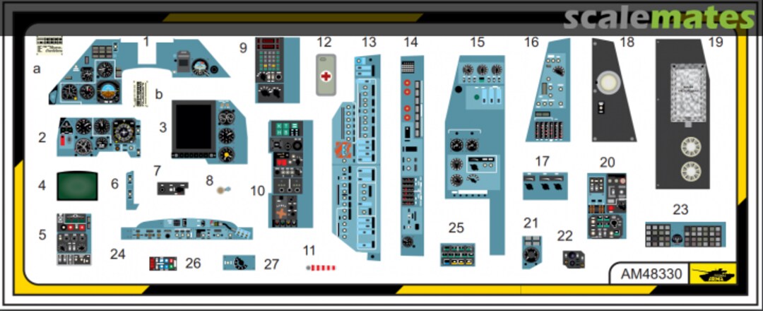 Boxart Ka-50 interior 3D decals (Blue) AM48330 Arma Models Boxart Ka-50 interior 3D decals (Blue) AM48330 Arma Models