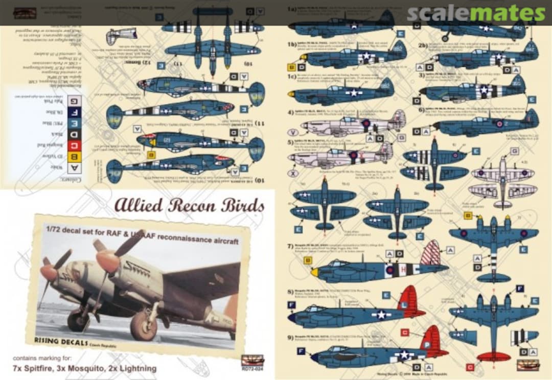Boxart Allied Recon Birds RD72-024 Rising Decals Boxart Allied Recon Birds RD72-024 Rising Decals