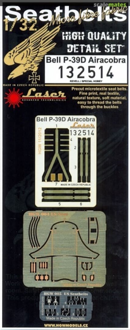 Boxart Bell P-39D Airacobra - Seat Belts 132514 HGW Models Boxart Bell P-39D Airacobra - Seat Belts 132514 HGW Models
