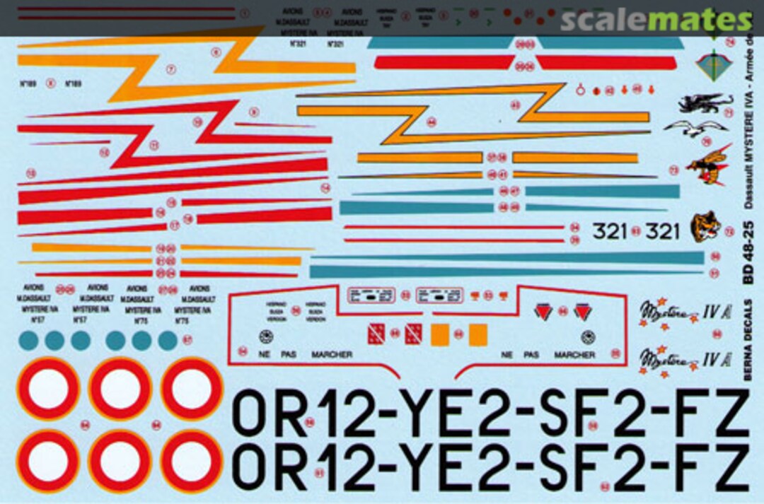 Boxart Dassault Mystère IV a BD 48-25 Berna Decals Boxart Dassault Mystère IV a BD 48-25 Berna Decals
