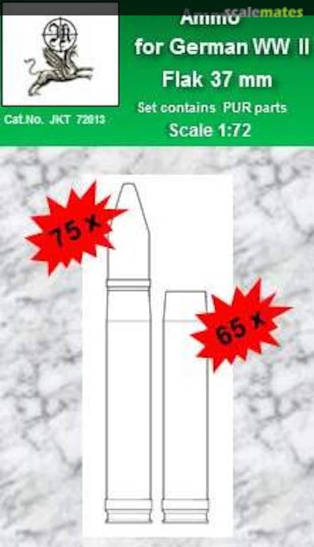 Boxart Ammo for German WW II Flak 37 mm JKT 72013 J.K. Resin