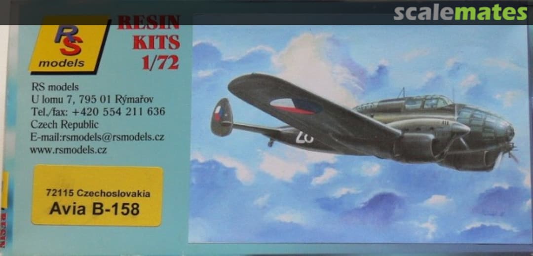Boxart Avia B-158 72115 RS Models Boxart Avia B-158 72115 RS Models
