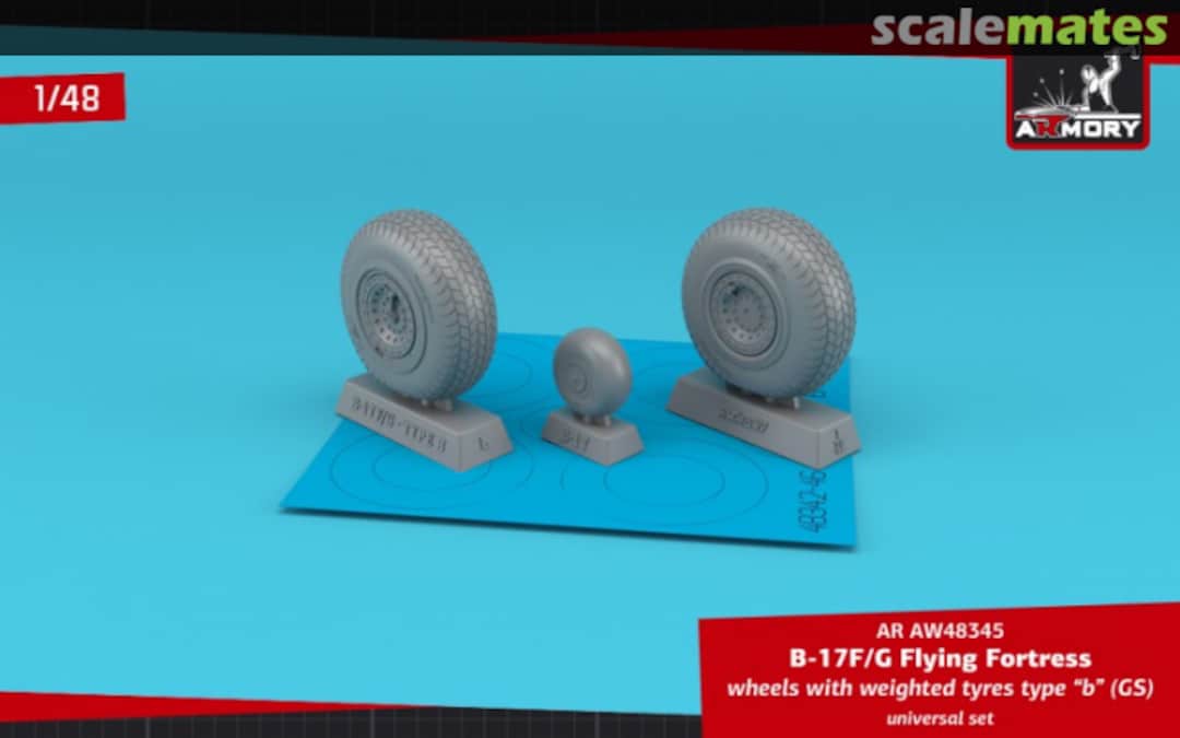 Boxart B-17F/G Flying Fortress wheels w/ weighted tyres type "b" (GS) AR AW48345 Armory Boxart B-17F/G Flying Fortress wheels w/ weighted tyres type "b" (GS) AR AW48345 Armory