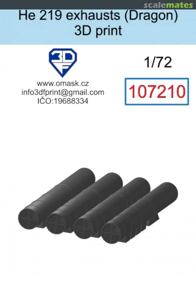 Boxart He 219 exhausts 107210 3DF Print Boxart He 219 exhausts 107210 3DF Print