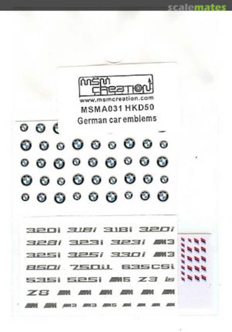 Boxart German Car Emblems MSMA031 MSM Creation Boxart German Car Emblems MSMA031 MSM Creation