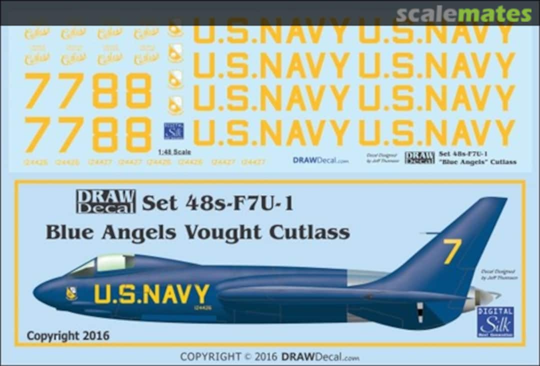 Boxart Blue Angels Cutlass 48-F7U-1 Draw Decal Boxart Blue Angels Cutlass 48-F7U-1 Draw Decal