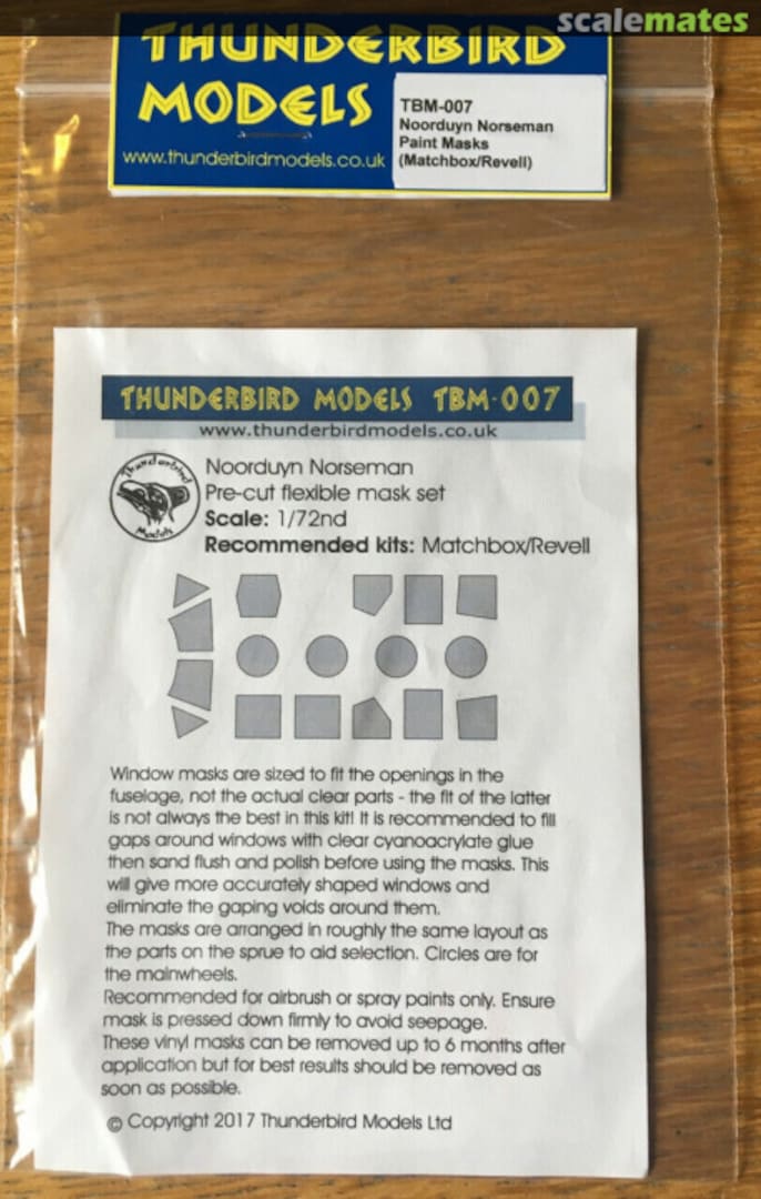 Boxart Noorduyn Norseman Paint Masks (Matchbox/Revell) TBM-007 Thunderbird Models Boxart Noorduyn Norseman Paint Masks (Matchbox/Revell) TBM-007 Thunderbird Models