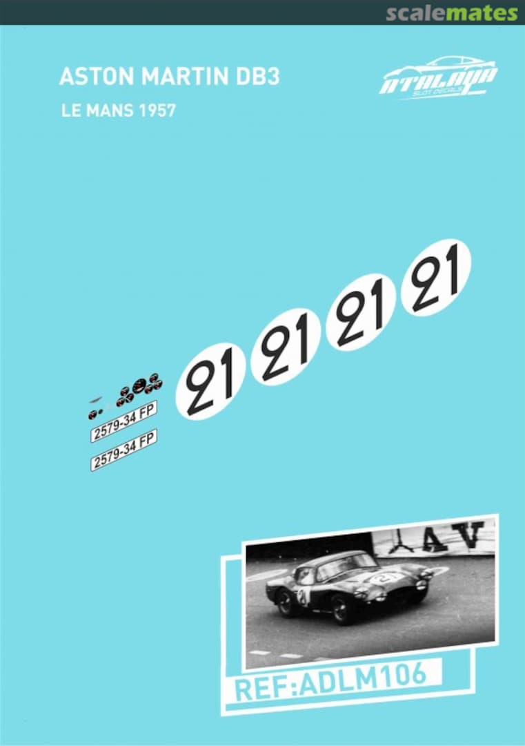 Boxart Aston Martin DB3S #117 [2570-34 FP] ADLM106 Atalaya Slot Decals