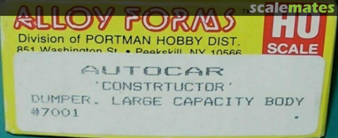 Boxart Autocar 'Constrtuctor' [Constructor] Dumper 7001 Alloy Forms