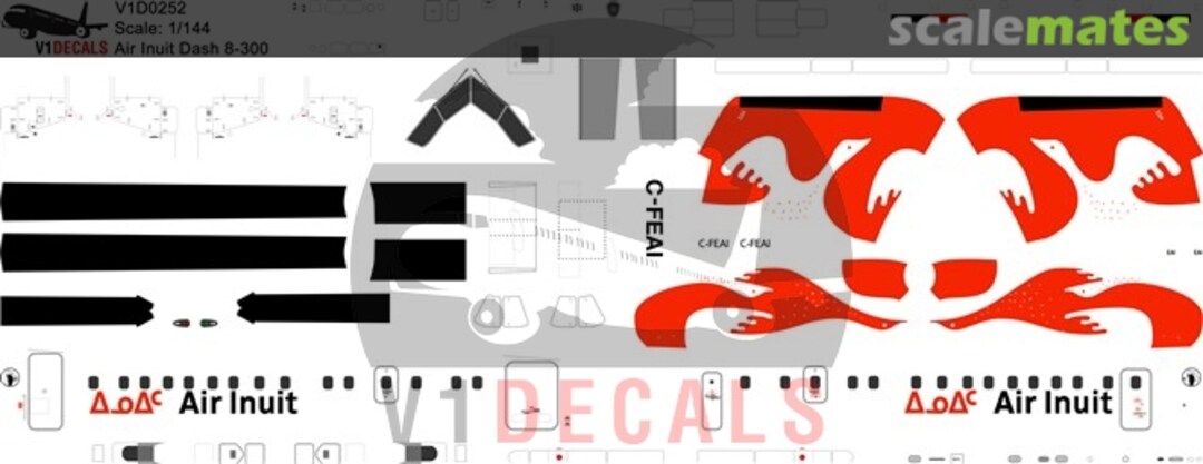 Boxart Air Inuit DeHavilland Dash 8-300 V1D0252-72 V1 Decals Boxart Air Inuit DeHavilland Dash 8-300 V1D0252-72 V1 Decals