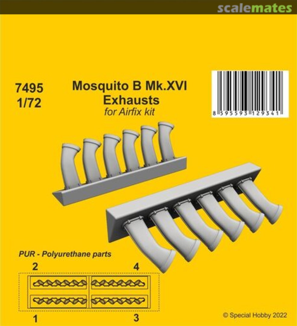 Boxart Mosquito B Mk.XVI Exhausts 7495 CMK