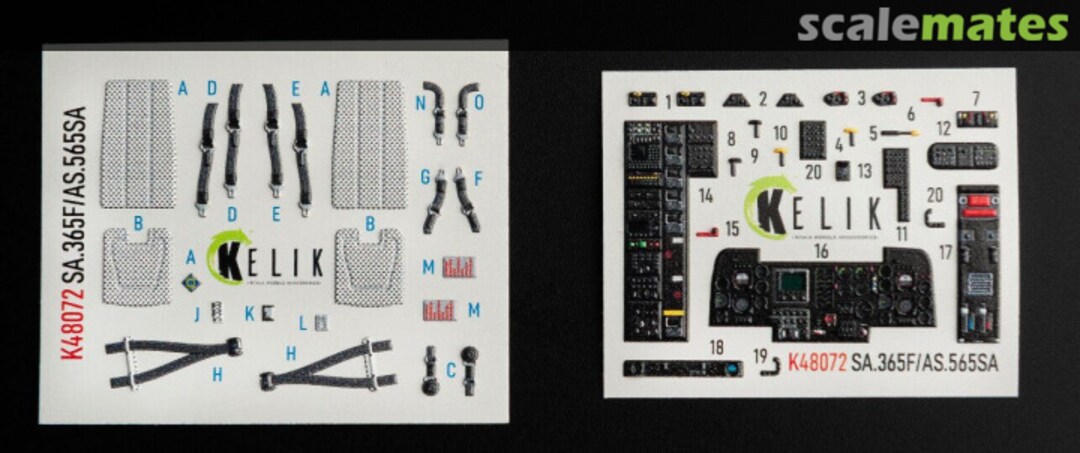 Boxart Dauphin II SA.365F / AS.565SA interior 3D decals K48072 Kelik Boxart Dauphin II SA.365F / AS.565SA interior 3D decals K48072 Kelik