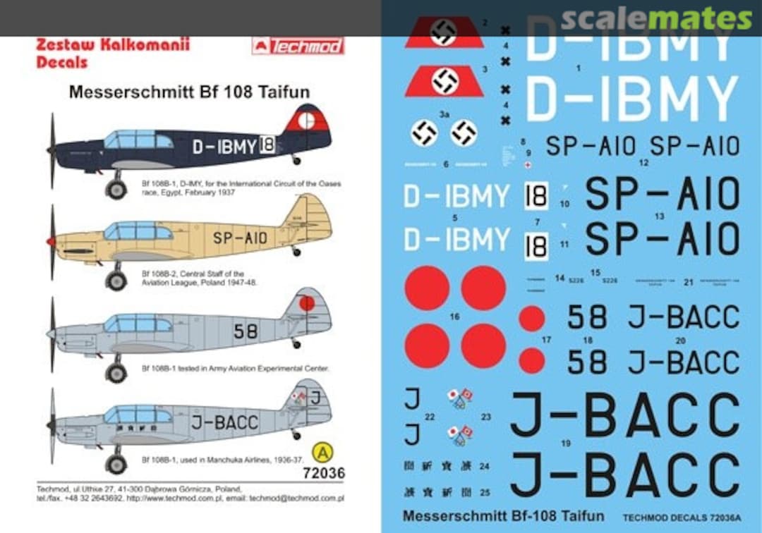 Boxart Messerschmitt Bf 108 Taifun 72036 Techmod Boxart Messerschmitt Bf 108 Taifun 72036 Techmod