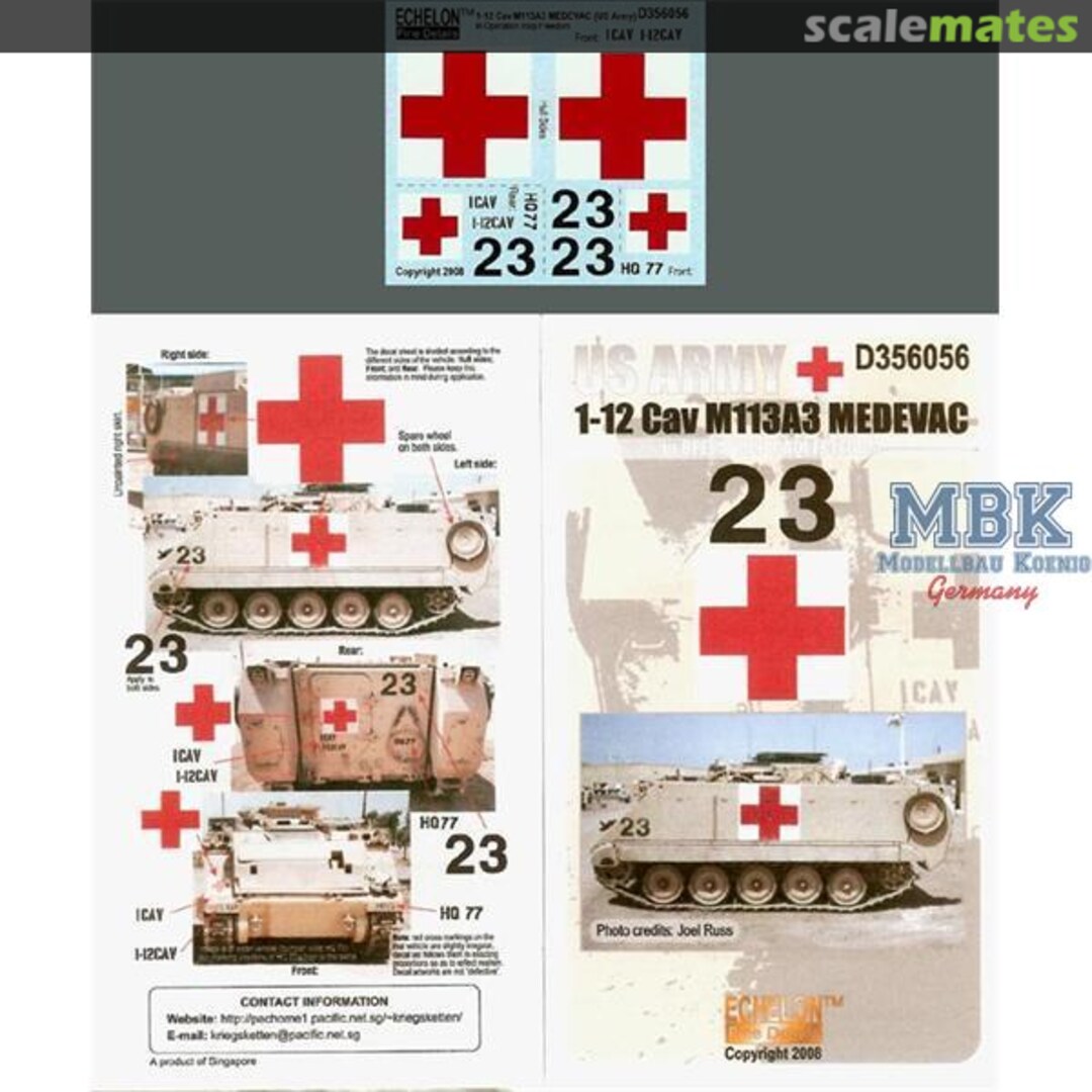 Boxart 1-12 Cav M113A3 MEDEVAC (OIF) D356056 Echelon Fine Details Boxart 1-12 Cav M113A3 MEDEVAC (OIF) D356056 Echelon Fine Details
