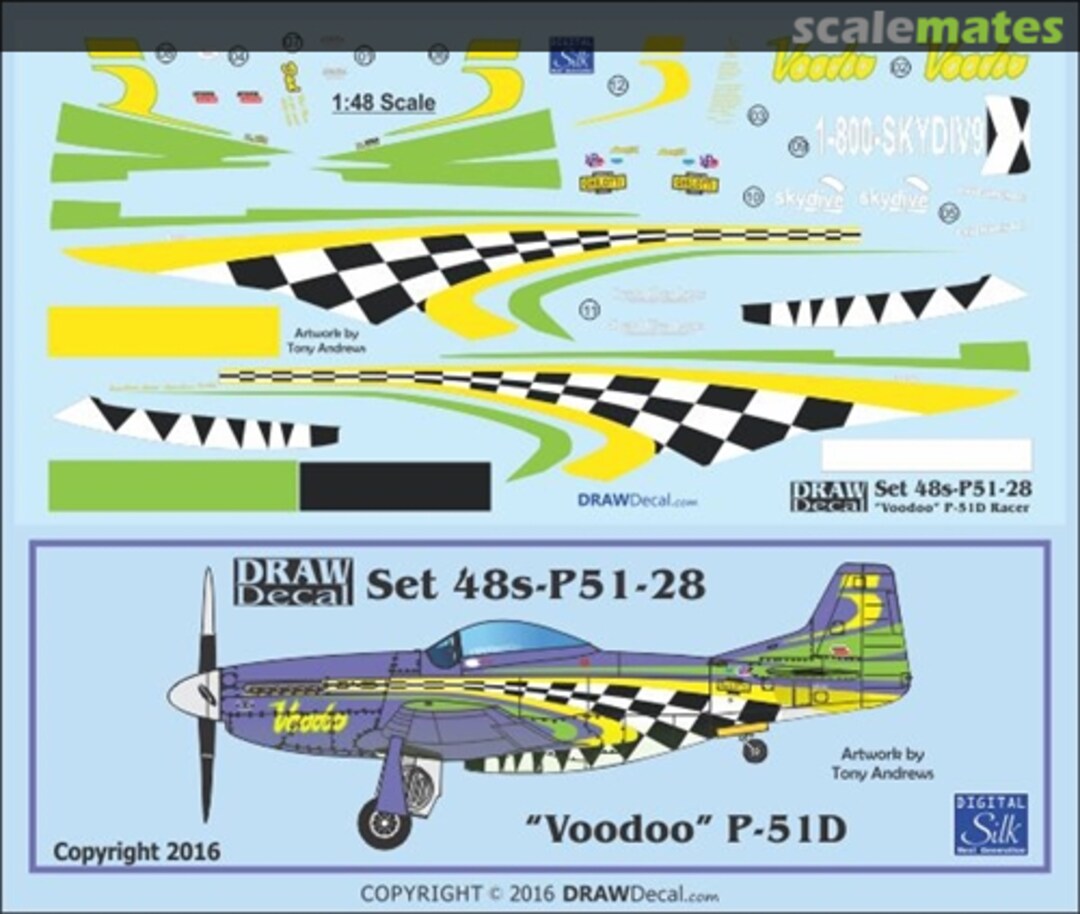 Boxart "Voodoo" P-51D 48-P51-28 Draw Decal Boxart "Voodoo" P-51D 48-P51-28 Draw Decal