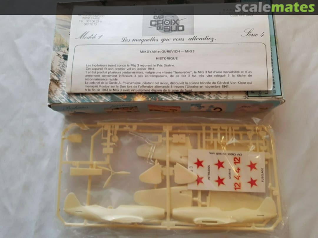 Contents MiG-3 Mod.1 Ser.4 Cap Croix du Sud Contents MiG-3 Mod.1 Ser.4 Cap Croix du Sud