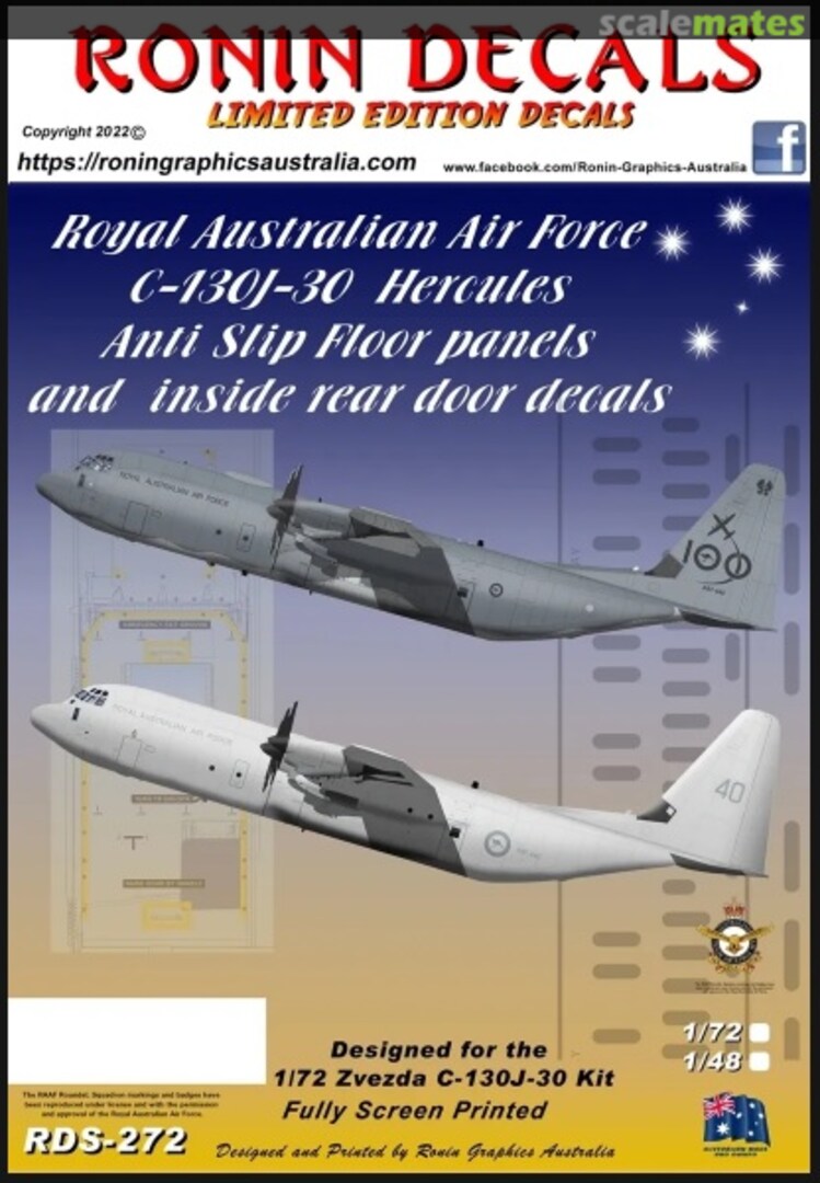 Boxart RAAF C-130J-30 Anti slip floor and inside door markings RDS-272 Ronin Decals