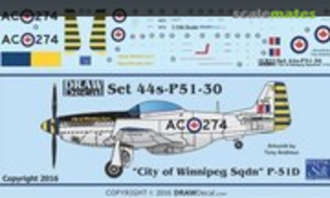 1:144 P-51D “City of Winnipeg Squadron” (Draw Decal 44-P51-30) 44-P51-30