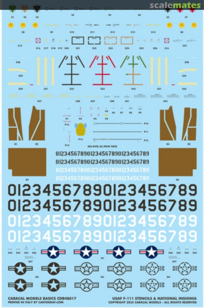 Boxart General Dynamics F-111 D/E/F Stencils & National Insignia CDB48017 Caracal Models Boxart General Dynamics F-111 D/E/F Stencils & National Insignia CDB48017 Caracal Models