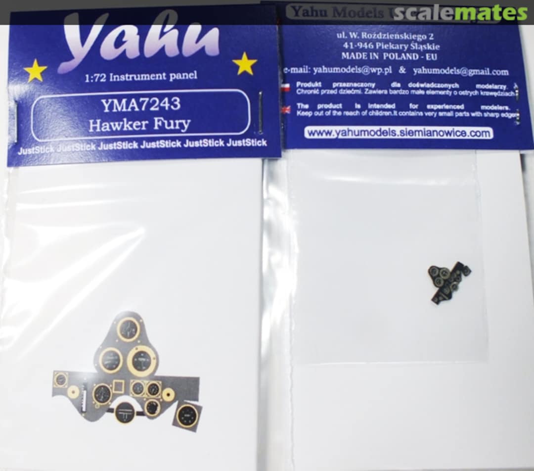 Boxart Hawker Fury Instrument panel YMA7243 Yahu Models Boxart Hawker Fury Instrument panel YMA7243 Yahu Models