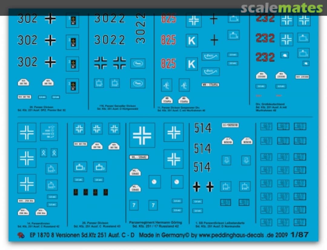 Boxart Sd.Kfz.251 Ausf. C & D EP 1870 Peddinghaus-Decals Boxart Sd.Kfz.251 Ausf. C & D EP 1870 Peddinghaus-Decals