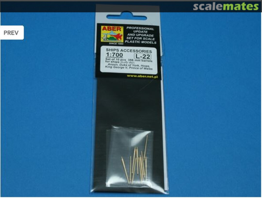 Boxart 10 pcs. 356mm barrels 700L22 Aber Boxart 10 pcs. 356mm barrels 700L22 Aber