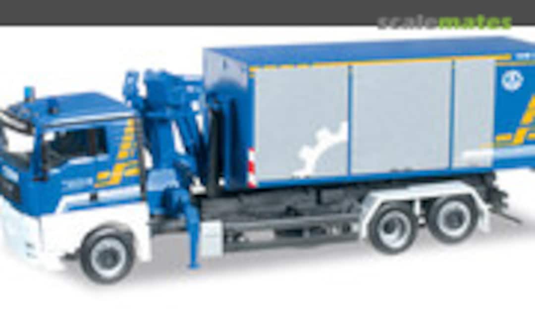 1:87 MAN TGA XL truck chassis with load handling system and crane "Technical Relief Dachau" (Herpa 091862)