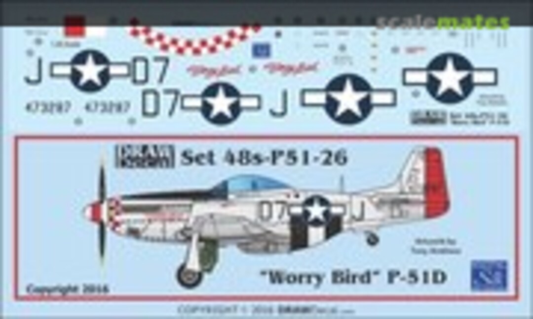1:48 P-51D "Worry Bird" (Draw Decal 48-P51-26) 48-P51-26
